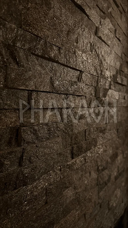 3D панель из натурального камня Кварцит Чёрный Классик Pharaon