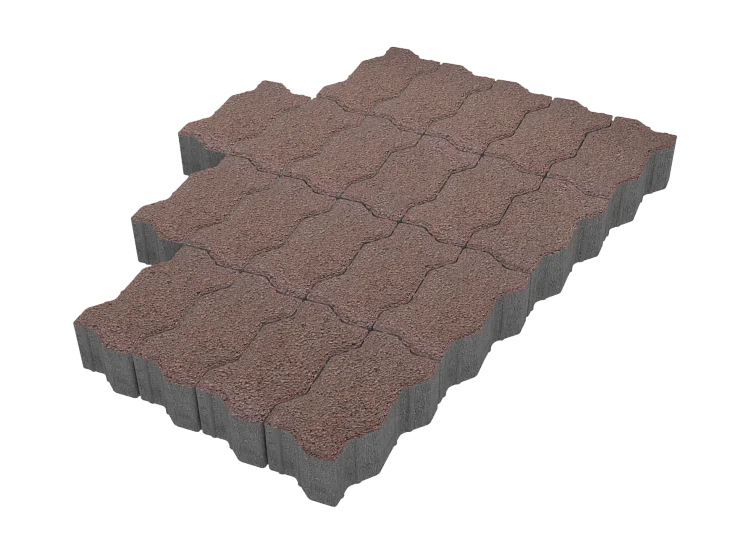 Тротуарная плитка Волна Красный гранит Stellard 60 мм