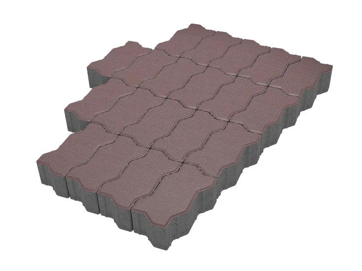 Тротуарная плитка Волна Коричневый Stellard 60 мм
