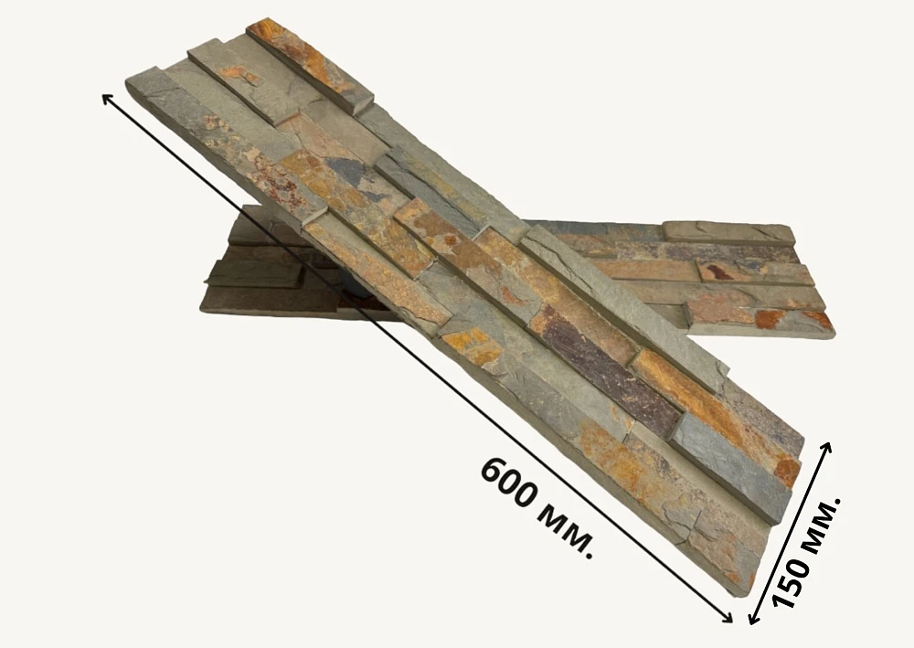 3D панель из натурального камня Сланец Мультиколор Классик Pharaon