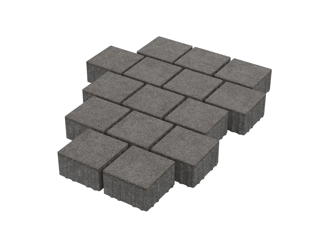 Тротуарная плитка Квадрат 15х15 Серый Stellard 80 мм