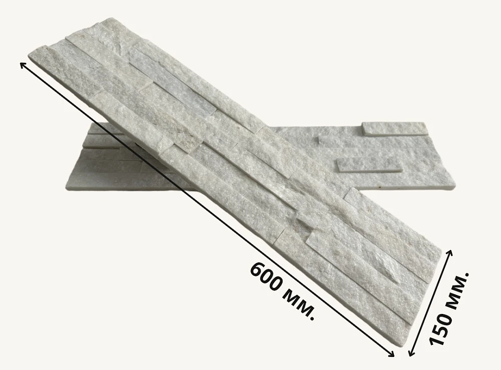 3D панель из натурального камня Кварцит Белый Классик Pharaon