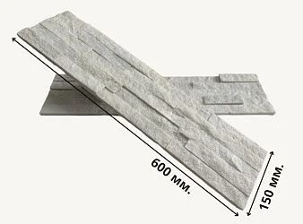 3D панель из натурального камня Кварцит Белый Классик Pharaon