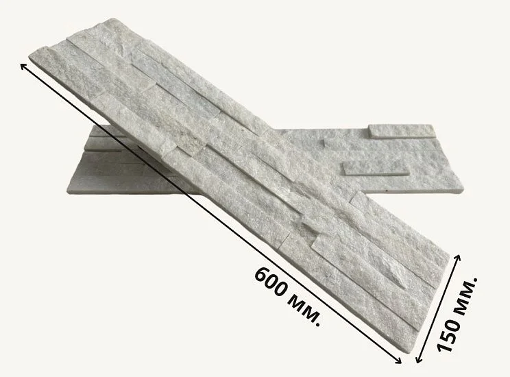 3D панель из натурального камня Кварцит Белый Классик Pharaon