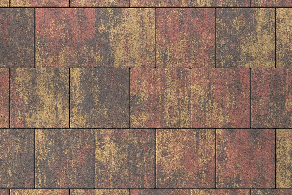 Тротуарная плитка Квадрат 30х30 Закат Stellard 80 мм