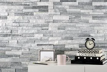 3D панель из натурального камня Кварцит Бело-серый Неоклассик Pharaon