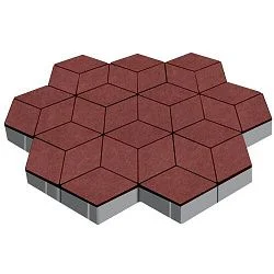 Тротуарная плитка Полярная звезда Винный Гладкая SteinRus 80 мм