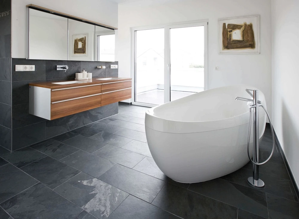 Плитка Черный сланец (натуральный скол) 600х300 Pharaon