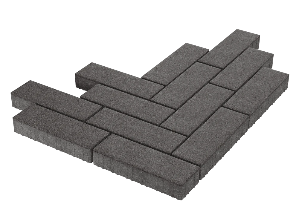 Тротуарная плитка Паркет Дымчатый кварц Stellard 80 мм