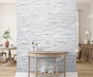 3D панель из натурального камня Кварцит Белый Модерн Pharaon