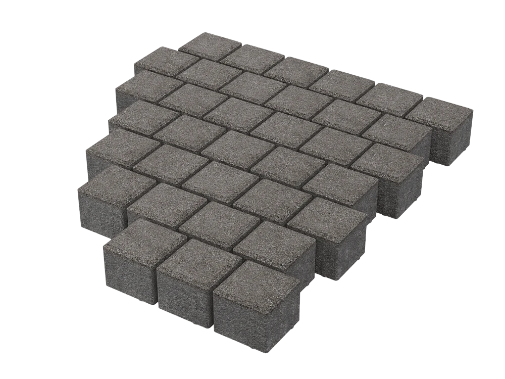 Тротуарная плитка Квадрат 10х10 Серый Stellard 60 мм