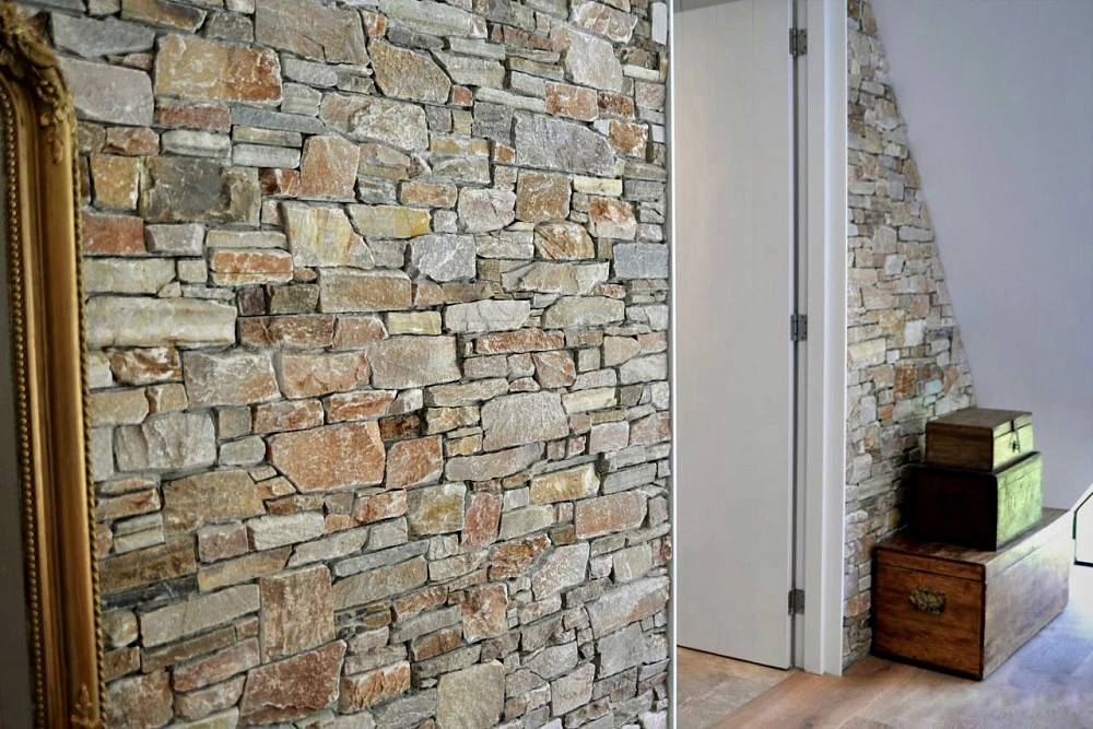 3D панель из натурального камня Кварцит Бежевый Грубый камень Pharaon