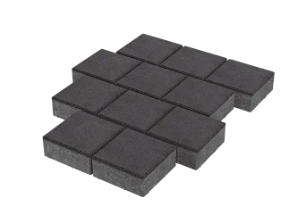 Тротуарная плитка Квадрат 20х20 Черный Stellard 80 мм