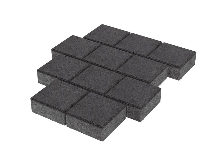Тротуарная плитка Квадрат 20х20 Черный Stellard 60 мм