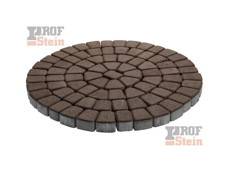 Тротуарная плитка Круговая классика, Коричневый 342 МЗ 60 мм