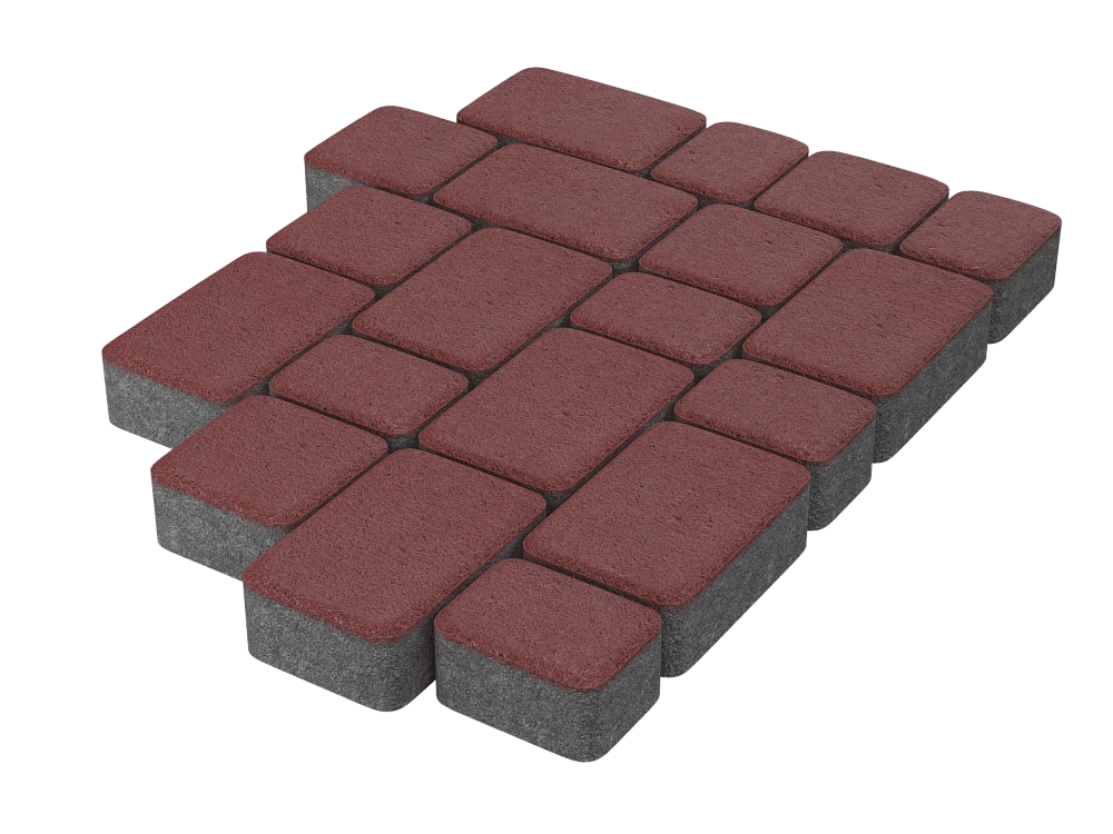 Тротуарная плитка Старый город Красный Stellard 40 мм