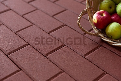Брусчатка Прямоугольник 200*100 Темно-Красный (верхний прокрас) Steingot 60 мм