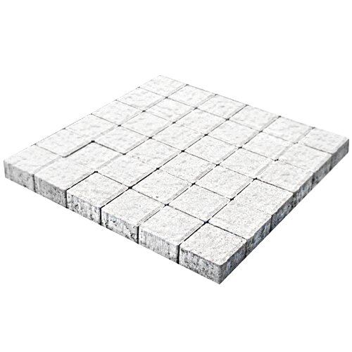 Тротуарная плитка Квадрат большой, Белый Бассировка SteinRus