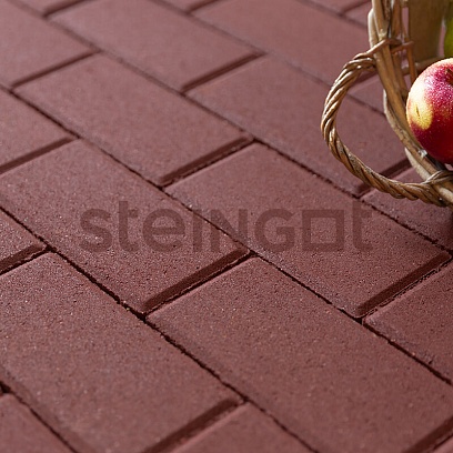 Брусчатка Прямоугольник 200*100 Темно-Красный (верхний прокрас) Steingot 60 мм