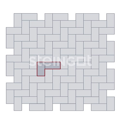 Брусчатка Прямоугольник 200*100 Темно-Красный (верхний прокрас) Steingot 60 мм