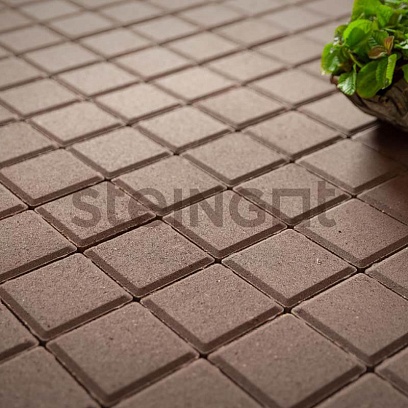 Тротуарная плитка Квадрат 100*100 Темно-Коричневый (верхний прокрас) Steingot 60 мм