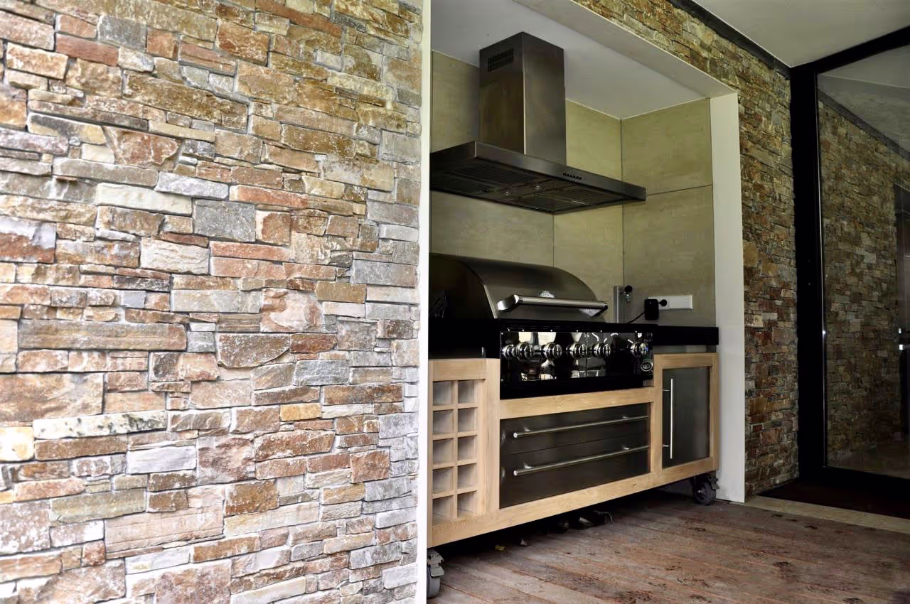 3D панель из натурального камня Кварцит Бежевый Грубый камень Pharaon