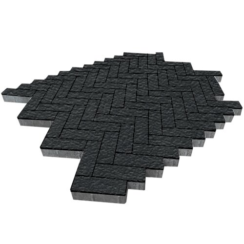 Тротуарная плитка Паркет, Черный Бассировка SteinRus