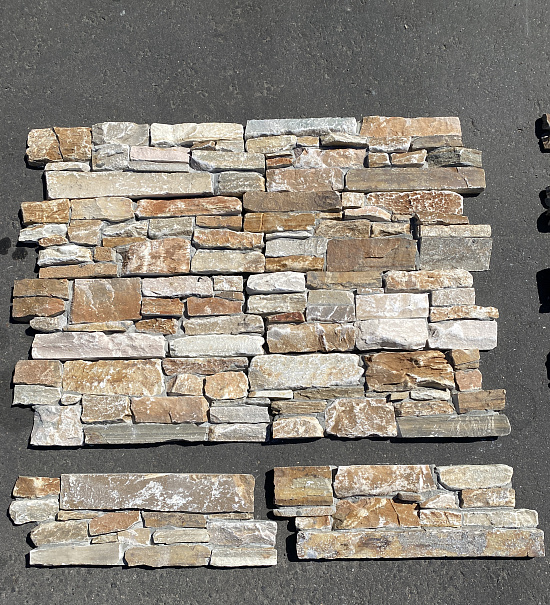 3D панель из натурального камня Кварцит Бежевый Грубый камень Pharaon