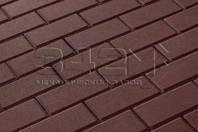 Тротуарная плитка Брусчатка 100х200х40 Красный 342 МЗ