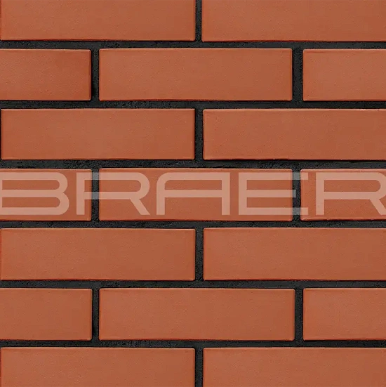 Кирпич облицовочный красный евро 0.7 NF гладкий М-150 Браер