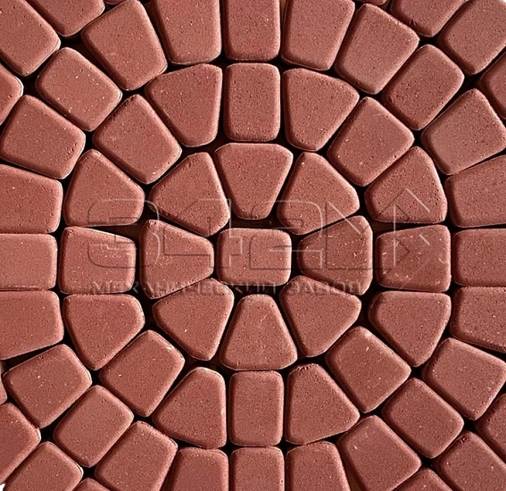 Тротуарная плитка Круговая классика 60 Ярко-красный 342 МЗ