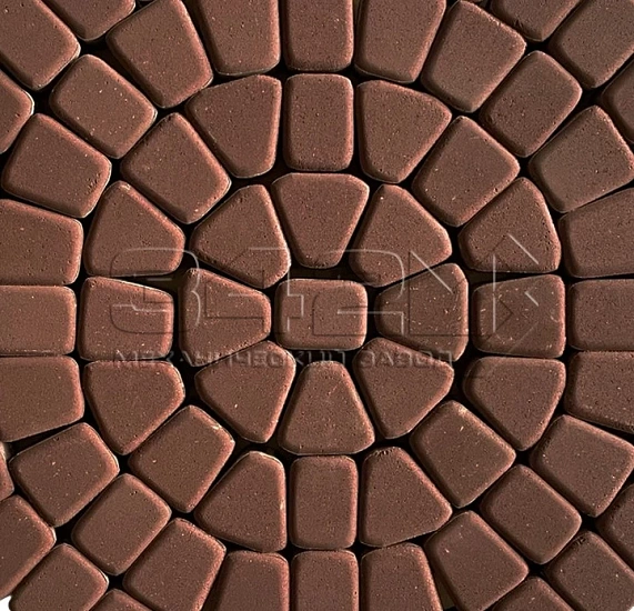 Тротуарная плитка Круговая классика 60 Темно-коричневый 342 МЗ