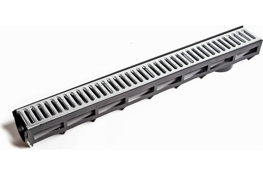 Лоток Aquastok AQUA-TOP DN90 H100 A15 1000x135x100 с оцинкованной решеткой (комплект) (1091н) 549068