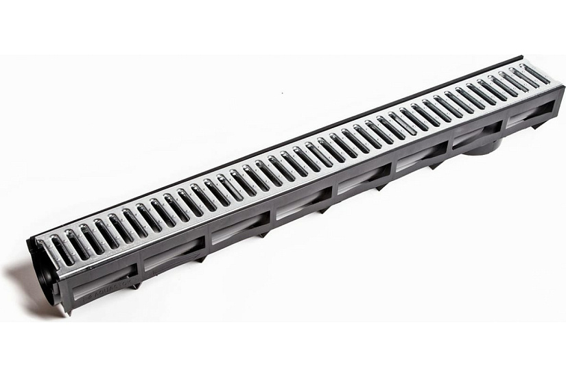 Лоток Aquastok AQUA-TOP DN90 H100 A15 1000x135x100 с оцинкованной решеткой (комплект) (1091н) 549068