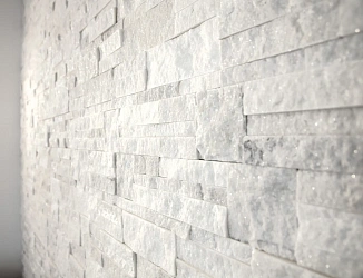 3D панель из натурального камня Кварцит Белый Модерн Pharaon