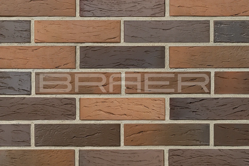 Кирпич облицовочный Браер кладка Глосса одинарный 1 NF риф М-150