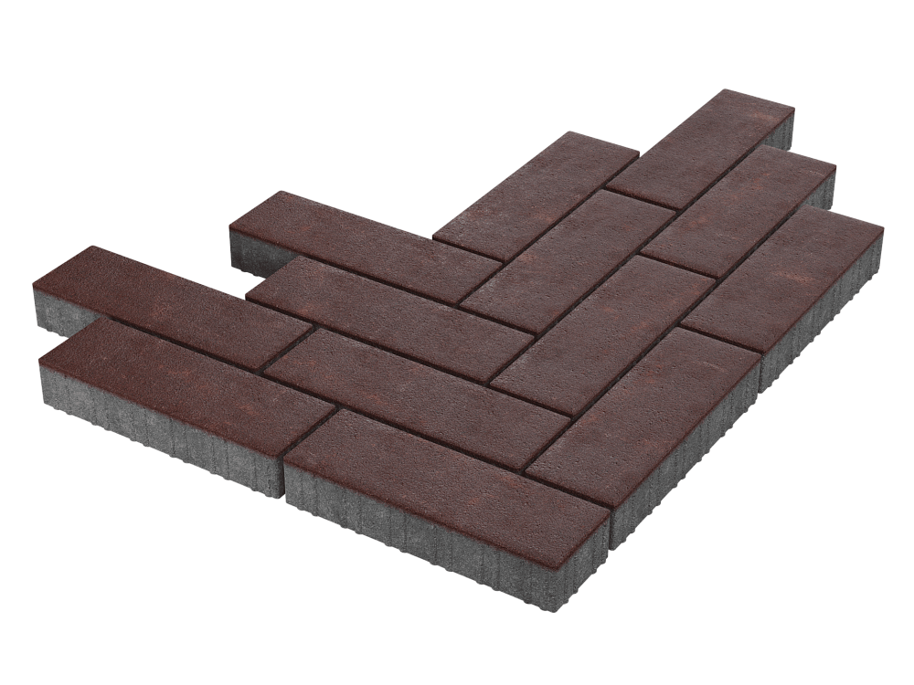 Тротуарная плитка Паркет Бордовый Stellard 80 мм