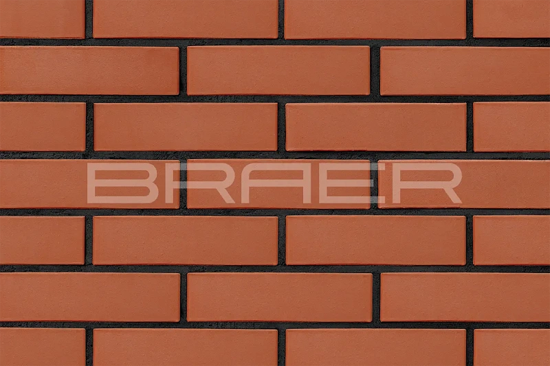 Кирпич облицовочный красный евро 0.7 NF гладкий М-150 Браер
