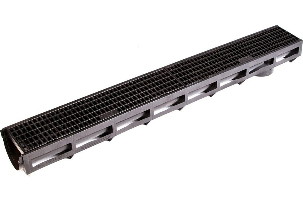 Лоток Aquastok AQUA-TOP DN90 H100 А15 1000x135x100 с пластиковой решеткой (комплект) (1092) 549067