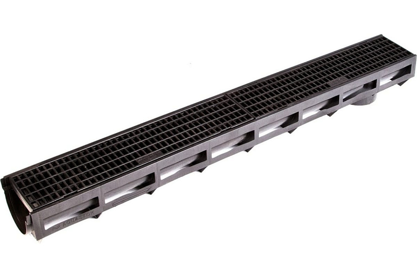 Лоток Aquastok AQUA-TOP DN90 H100 А15 1000x135x100 с пластиковой решеткой (комплект) (1092) 549067