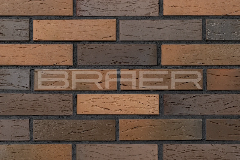 Кирпич облицовочный Браер кладка Глосса одинарный 1 NF риф М-150