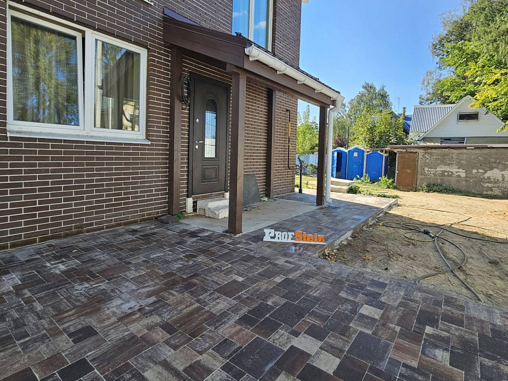 Проект Укладка тротуарной плитки Бавария Штайн Браун 220 м2 в г. Пушкино