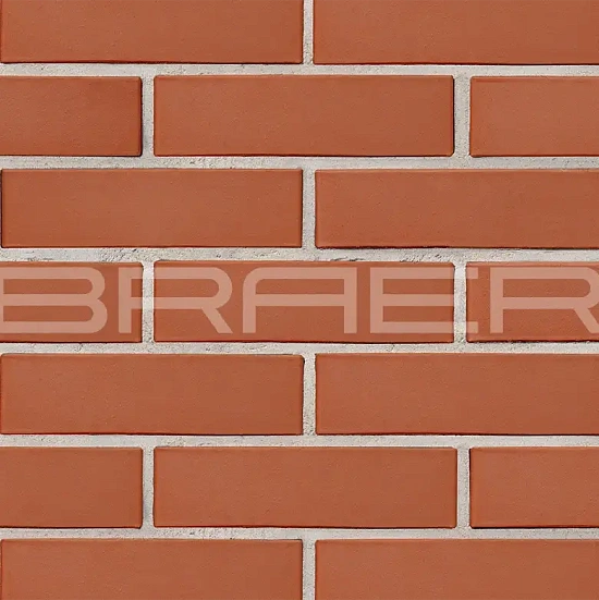 Кирпич облицовочный красный евро 0.7 NF гладкий М-150 Браер