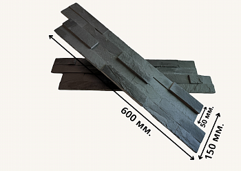 3D панель из натурального камня Сланец Чёрный Неоклассик Pharaon изображение 2