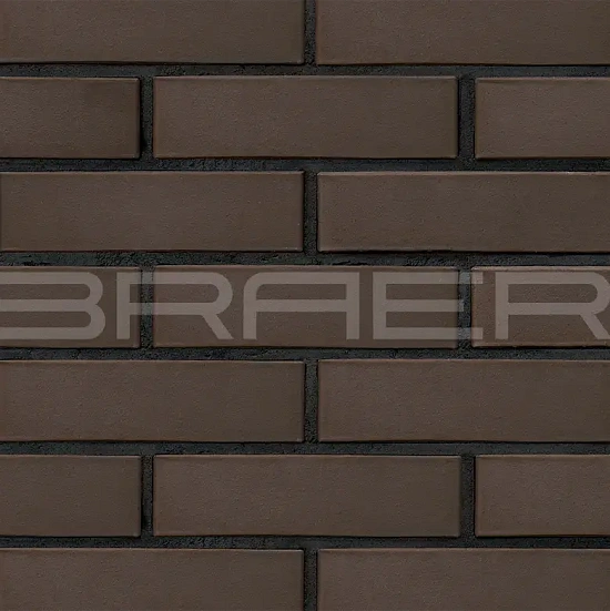 Кирпич облицовочный коричневый евро 0.7 NF гладкий М-150 Браер