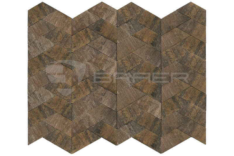 Тротуарная плитка Трапеция Color Mix Рускеала BRAER 60 мм