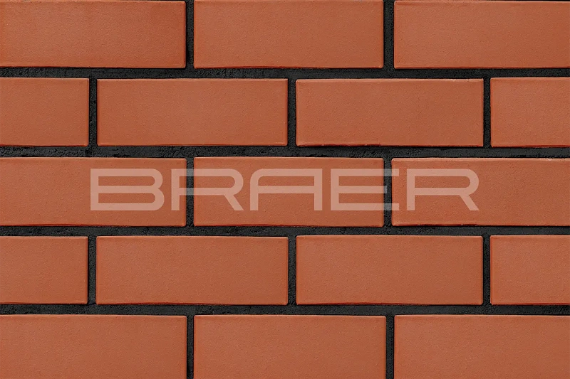 Кирпич облицовочный красный полуторный 1.4 NF гладкий М-150 Браер