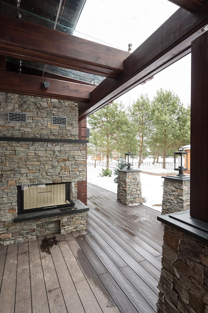 3D панель из натурального камня Кварцит Серо-зелёный Грубый камень Pharaon