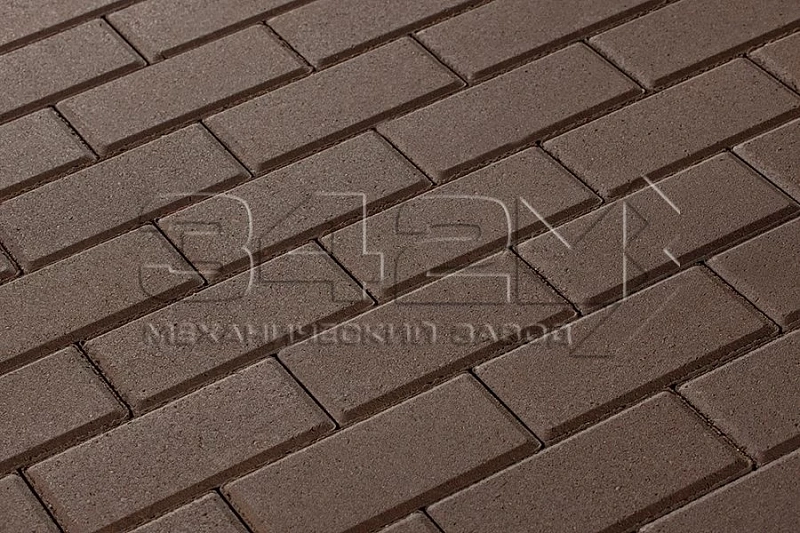 Тротуарная плитка Брусчатка 100х200х40 Коричневый 342 МЗ
