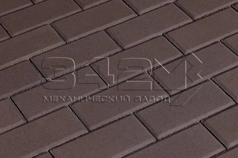 Тротуарная плитка Брусчатка 100х200х40 Темно-Коричневый 342 МЗ